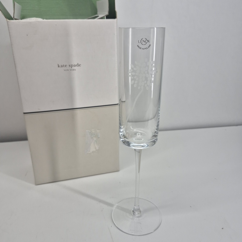 Kate Spade New York Lenox Moore Meadow Toasting Flute Champagne Glasses Set of 2